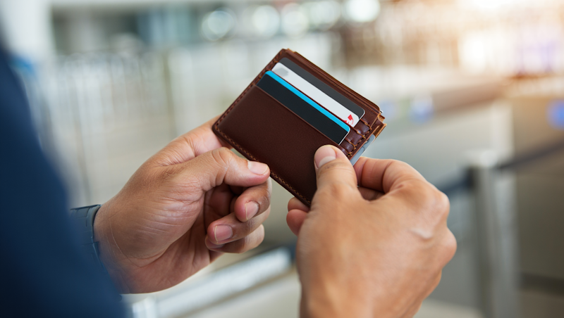 Travel Wallet Setup with Cards and Documents